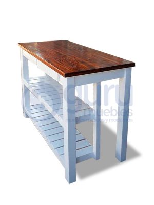 DESAYUNADOR CON 2 MEDIO ESTANTES 120X60