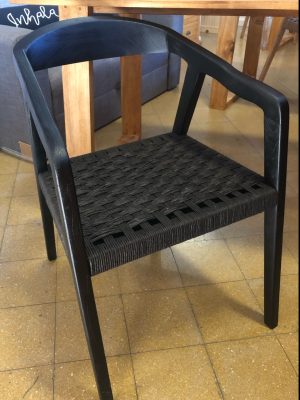 SILLA BALI TEJIDA NEGRA