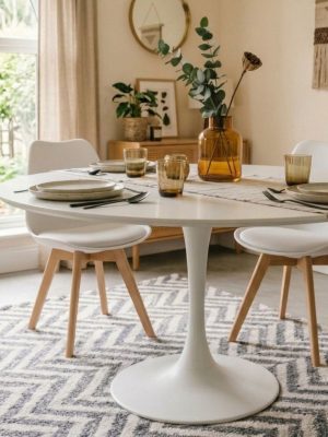 MESA TULIP BLANCA Y NEGRA