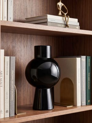 FLORERO CERAMICA NEGRO OLD491