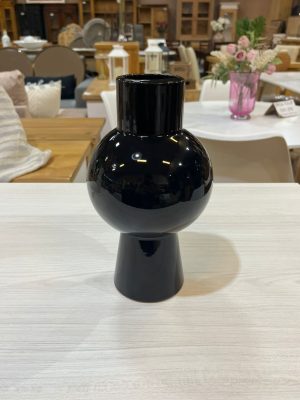 FLORERO CERAMICA NEGRO OLD491