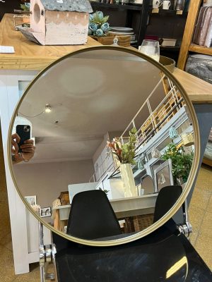 ESPEJO REDONDO 60 CM SIMIL H. NEG/BCO/DOR