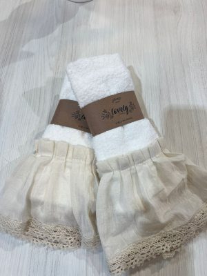 TOALLA DE MANO XL- VOLADO JAIPUR Y PUNTILLA