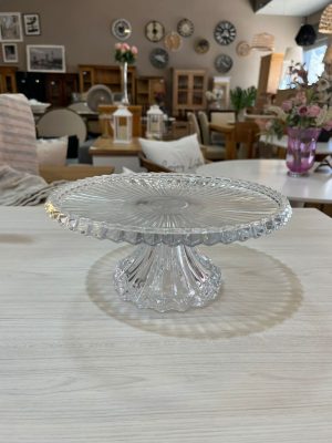 TORTERA VIDRIO LABRADA TRANSPARENTE 27CM