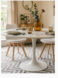 MESA TULIP BLANCA Y NEGRA  1M
