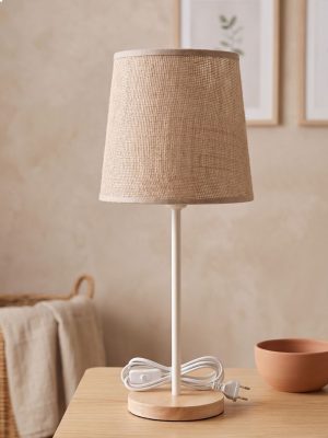 VELADOR MADERA VINTAGE  BLANCO