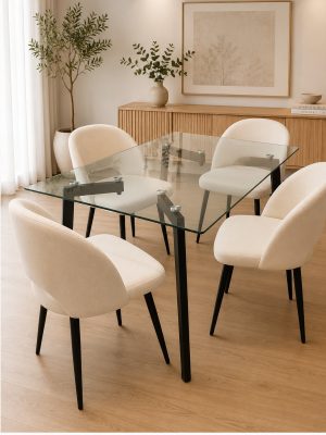 MESA MIAMI VIDRIO 140 X 80 CM