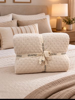 CUBRECAMA LILY BLANCO /BEIGE TWIN
