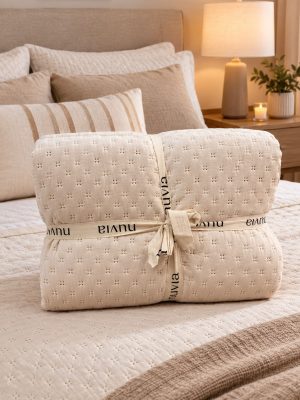 CUBRECAMA LILY BLANCO /BEIGE KING