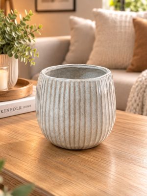 MACETA LINEN BLANCA